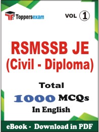 RSMSSB JE (Civil - Diploma) PDF Book in English - MCQ / Objective Questions (VOL.1)