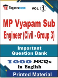 MP Vyapam Sub Engineer (Civil - Group 3) Book in English - Objective MCQ (VOL.1)