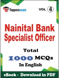 Nainital Bank Specialist Officer PDF Book in English - MCQ / Objective Questions (VOL.4)