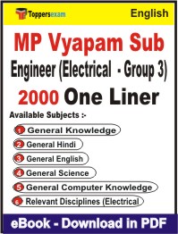 MP Vyapam Sub Engineer (Electrical - Group 3) One Liner Book PDF in English