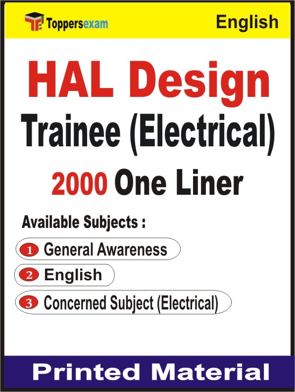 HAL Design Trainee (Electrical) One Liner Book in English
