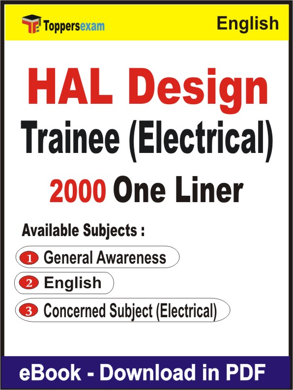 HAL Design Trainee (Electrical) One Liner Book PDF in English