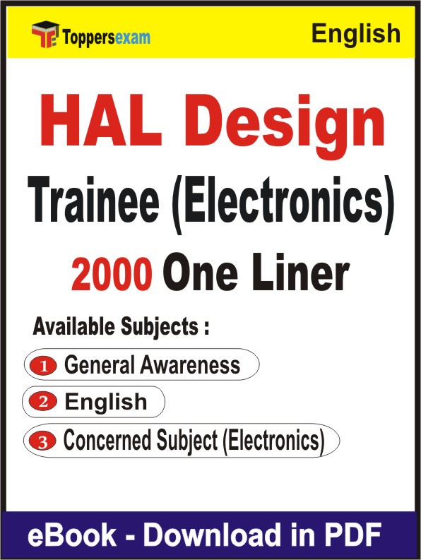 HAL Design Trainee (Electronics) One Liner Book PDF in English