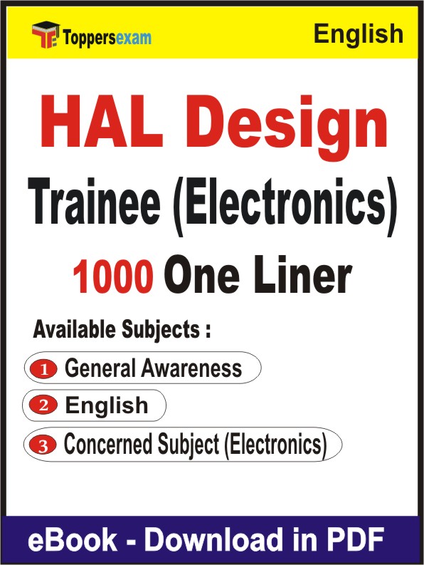 HAL Design Trainee (Electronics) One Liner Book PDF in English
