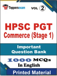 HPSC PGT Commerce (Stage 1) Book in English - Objective MCQ (VOL.2)