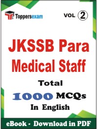 JKSSB Para Medical Staff PDF Book In English - MCQ / Objective Questions (VOL.2)