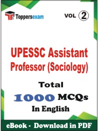 UPESSC Assistant Professor (Sociology) PDF Book In English - MCQ / Objective Questions(VOL.2)