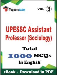 UPESSC Assistant Professor (Sociology) PDF Book In English - MCQ / Objective Questions(VOL.3)
