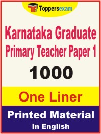 Karnataka Graduate Primary Teacher (Paper-1) One Liner Book in English
