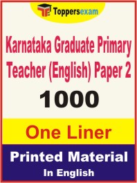 Karnataka Graduate Primary Teacher (English) Paper-2 One Liner Book in English