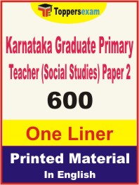 Karnataka Graduate Primary Teacher (Social Studies) Paper-2 One Liner Book in English