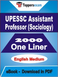 UPESSC Assistant Professor (Sociology) One Liner Book PDF in English
