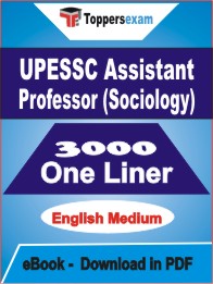 UPESSC Assistant Professor (Sociology) One Liner Book PDF in English