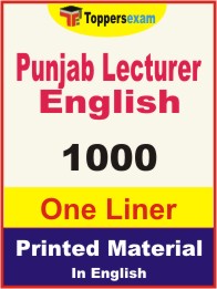 Punjab Lecturer English One Liner Book in English