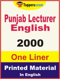 Punjab Lecturer English One Liner Book in English