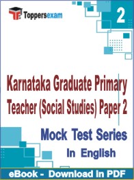 Karnataka Graduate Primary Teacher (Social Studies) Paper-2 PDF Book In English - Question Paper