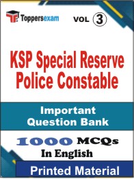 KSP Special Reserve Police Constable Book in English - Objective MCQ (VOL.3)