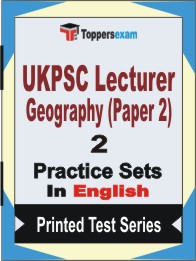 UKPSC Lecturer Geography (Paper 2) Book in English - Question Paper / Practice Set