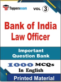 Bank of India Law Officer Book in English - Objective MCQ (VOL.3)