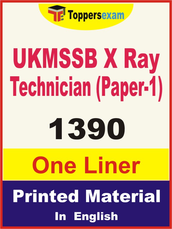 UKMSSB X Ray Technician (Paper-1) One Liner Book in English