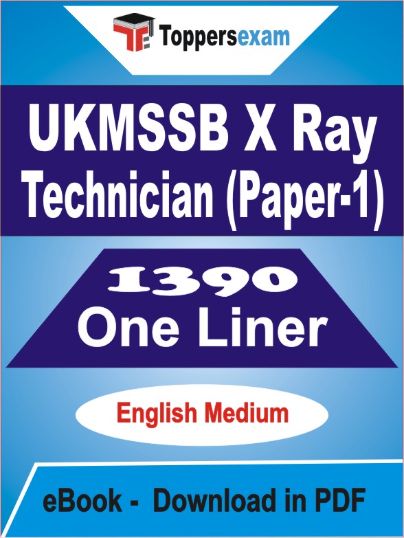 UKMSSB X Ray Technician (Paper-1) One Liner Book PDF in English