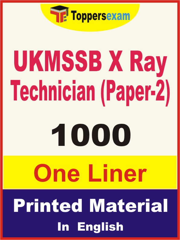 UKMSSB X Ray Technician (Paper-2) One Liner Book in English
