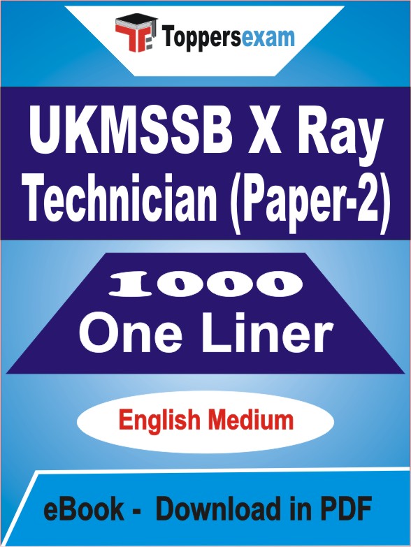 UKMSSB X Ray Technician (Paper-2) One Liner Book PDF in English