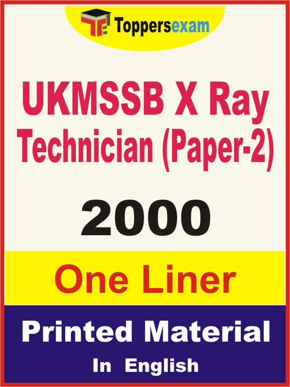 UKMSSB X Ray Technician (Paper-2) One Liner Book in English