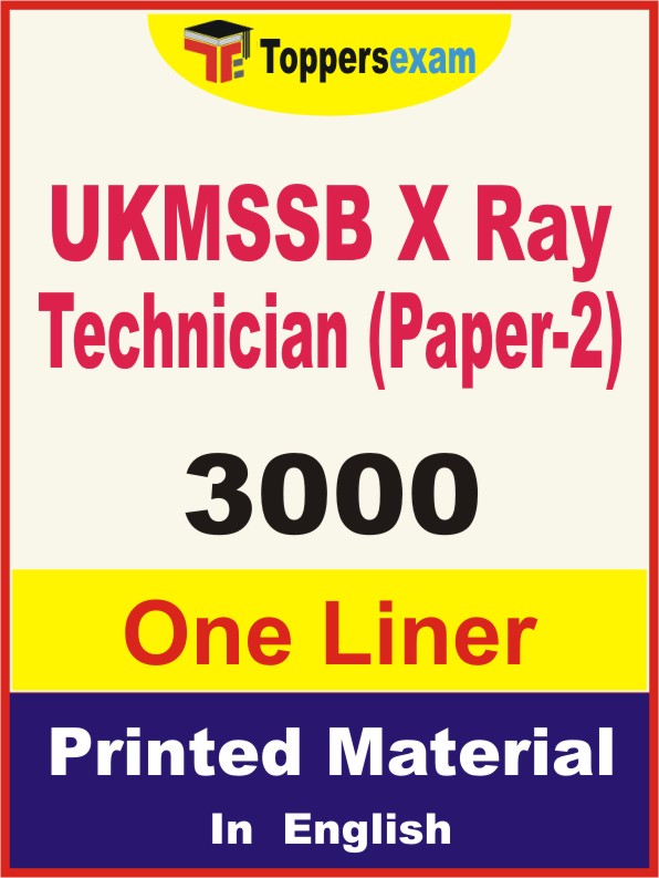 UKMSSB X Ray Technician (Paper-2) One Liner Book in English