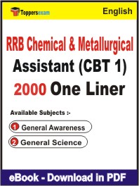 RRB Chemical & Metallurgical Assistant (CBT 1) One Liner Book PDF in English