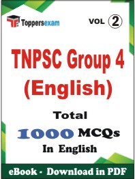 TNPSC Group 4 (English) PDF Book In English - MCQ / Objective Questions (VOL.2)