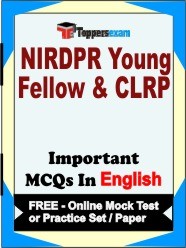 NIRDPR Young Fellow & CLRP Exam Objective MCQs in English (Booklet), FREE - Online Mock Test or Practice Set / Paper