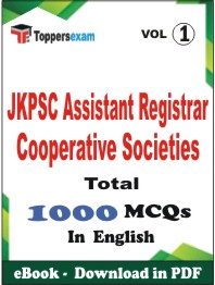 JKPSC Assistant Registrar Cooperative Societies PDF Book In English - MCQ / Objective Questions (VOL.1)