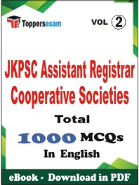 JKPSC Assistant Registrar Cooperative Societies PDF Book In English - MCQ / Objective Questions (VOL.2)
