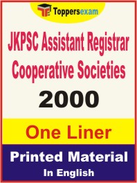 JKPSC Assistant Registrar Cooperative Societies One Liner Book in English