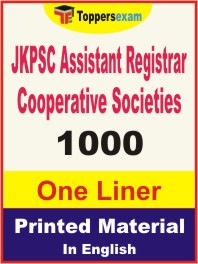 JKPSC Assistant Registrar Cooperative Societies One Liner Book in English