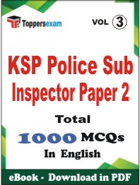 KSP Police Sub Inspector (Paper-2) PDF Book In English - MCQ / Objective Questions (VOL.3)