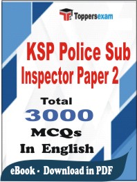 KSP Police Sub Inspector (Paper-2) PDF Book In English - MCQ / Objective Questions