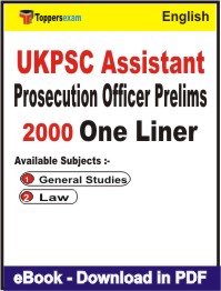 UKPSC Assistant Prosecution Officer Prelims One Liner Book PDF in English