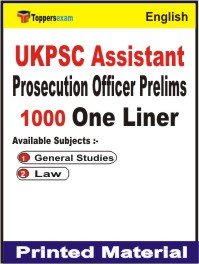 UKPSC Assistant Prosecution Officer Prelims One Liner Book in English