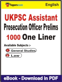 UKPSC Assistant Prosecution Officer Prelims One Liner Book PDF in English
