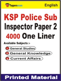 KSP Police Sub Inspector (Paper-2) One Liner Book in English