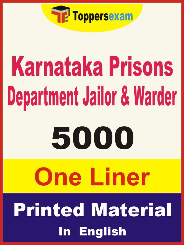 Karnataka Prisons Department Jailor & Warder One Liner Book in English