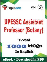 UPESSC Assistant Professor (Botany) PDF Book In English - MCQ / Objective Questions (VOL.3)