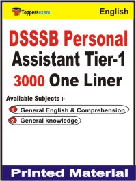 DSSSB Personal Assistant (Tier-1) One Liner Book in English