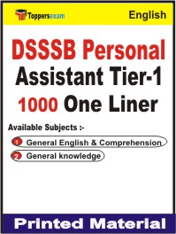 DSSSB Personal Assistant (Tier-1) One Liner Book in English