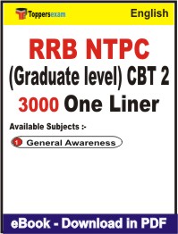 RRB NTPC (Graduate level) CBT 2 One Liner Book PDF in English