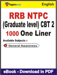 RRB NTPC (Graduate level) CBT 2 One Liner Book PDF in English