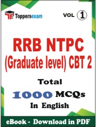 RRB NTPC (Graduate level) CBT 2 PDF Book In English - MCQ / Objective Questions (VOL.1)
