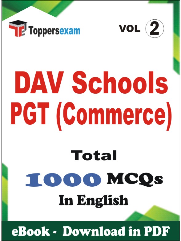 DAV Schools PGT (Commerce) PDF Book In English - MCQ / Objective Questions (VOL.2)